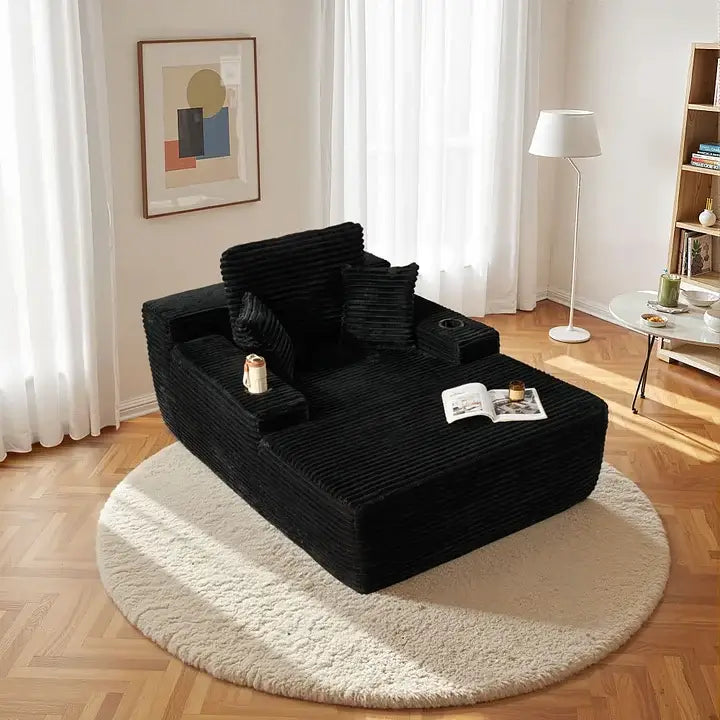Cloud Chaise Lounge β Plush Comfort Chair with Cup Holders