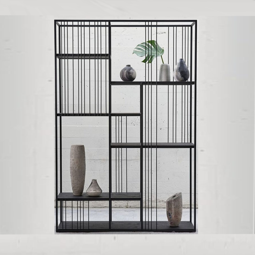 Loral Freestanding Bookshelf – Modern Steel Display Unit