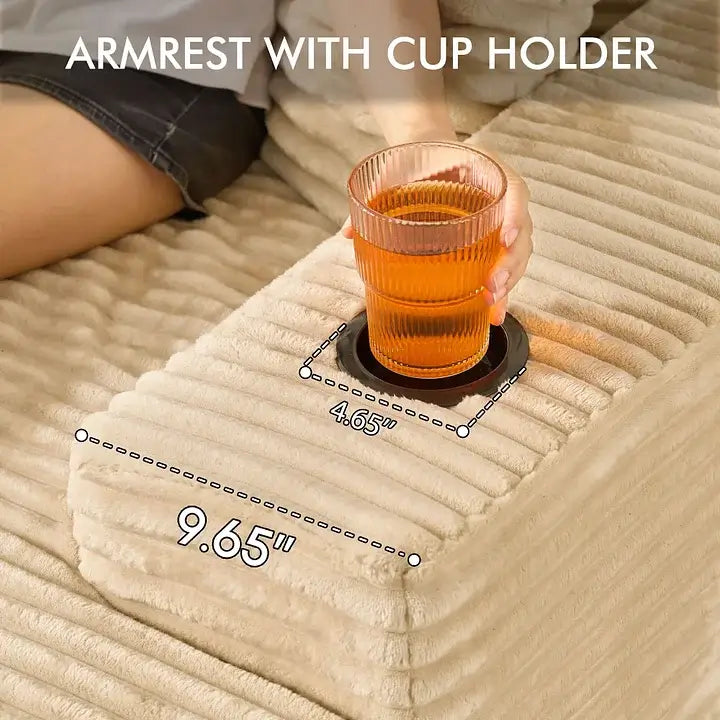 Cloud Chaise Lounge – Plush Comfort Chair with Cup Holders