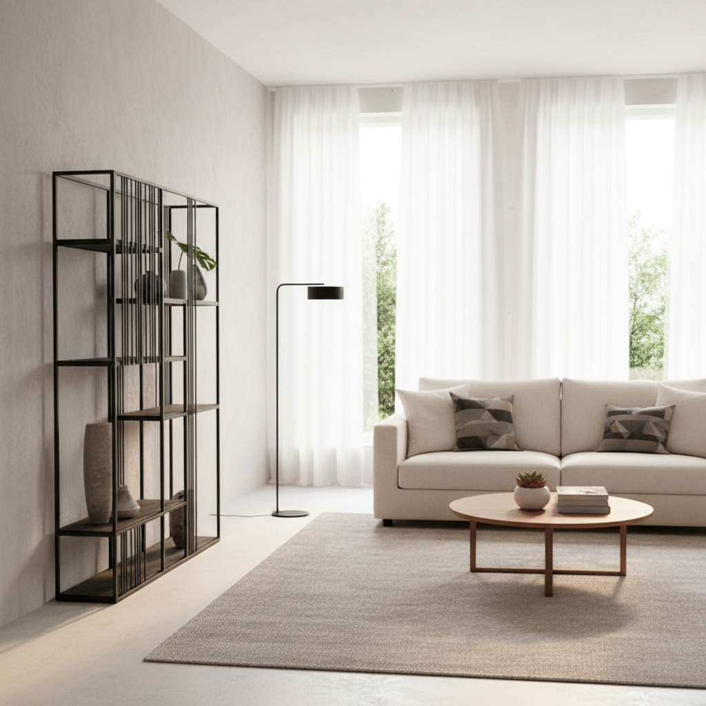 Loral Freestanding Bookshelf – Modern Steel Display Unit