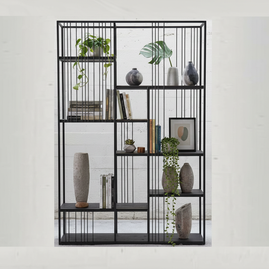 Loral Freestanding Bookshelf – Modern Steel Display Unit