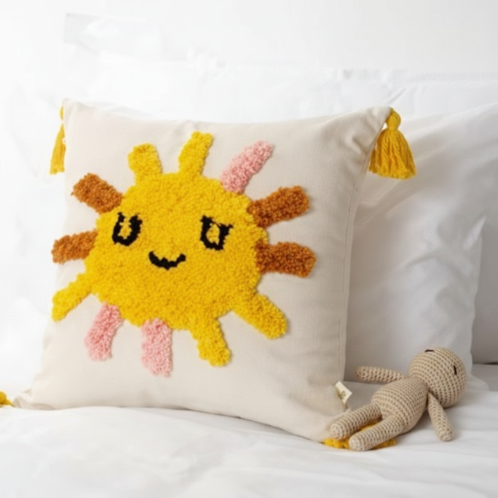 Embroidered Sun Scatter Cushion