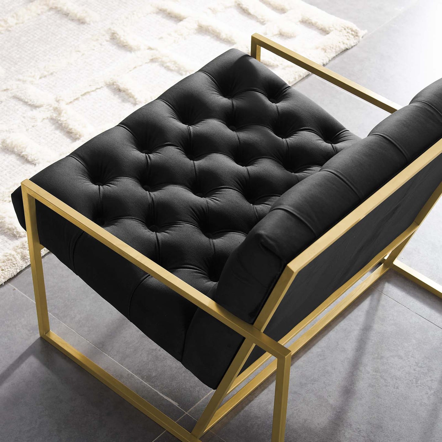 Abby Velvet Accent Chair – Glam Gold Statement