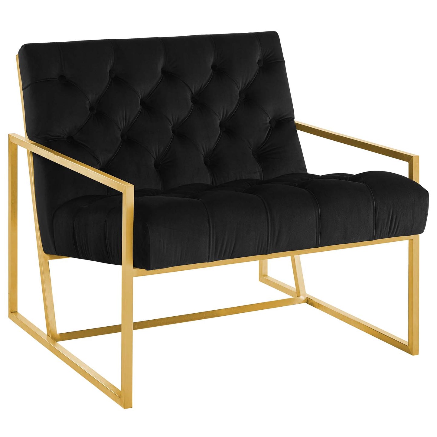 Abby Velvet Accent Chair – Glam Gold Statement
