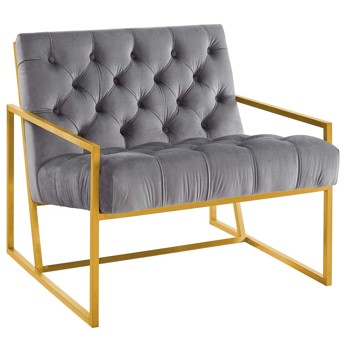 Abby Velvet Accent Chair – Glam Gold Statement