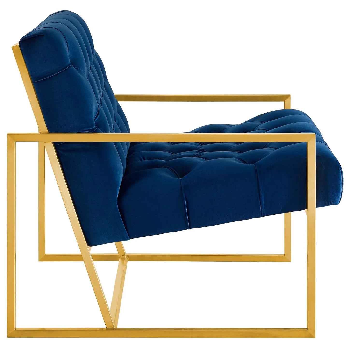 Abby Velvet Accent Chair – Glam Gold Statement