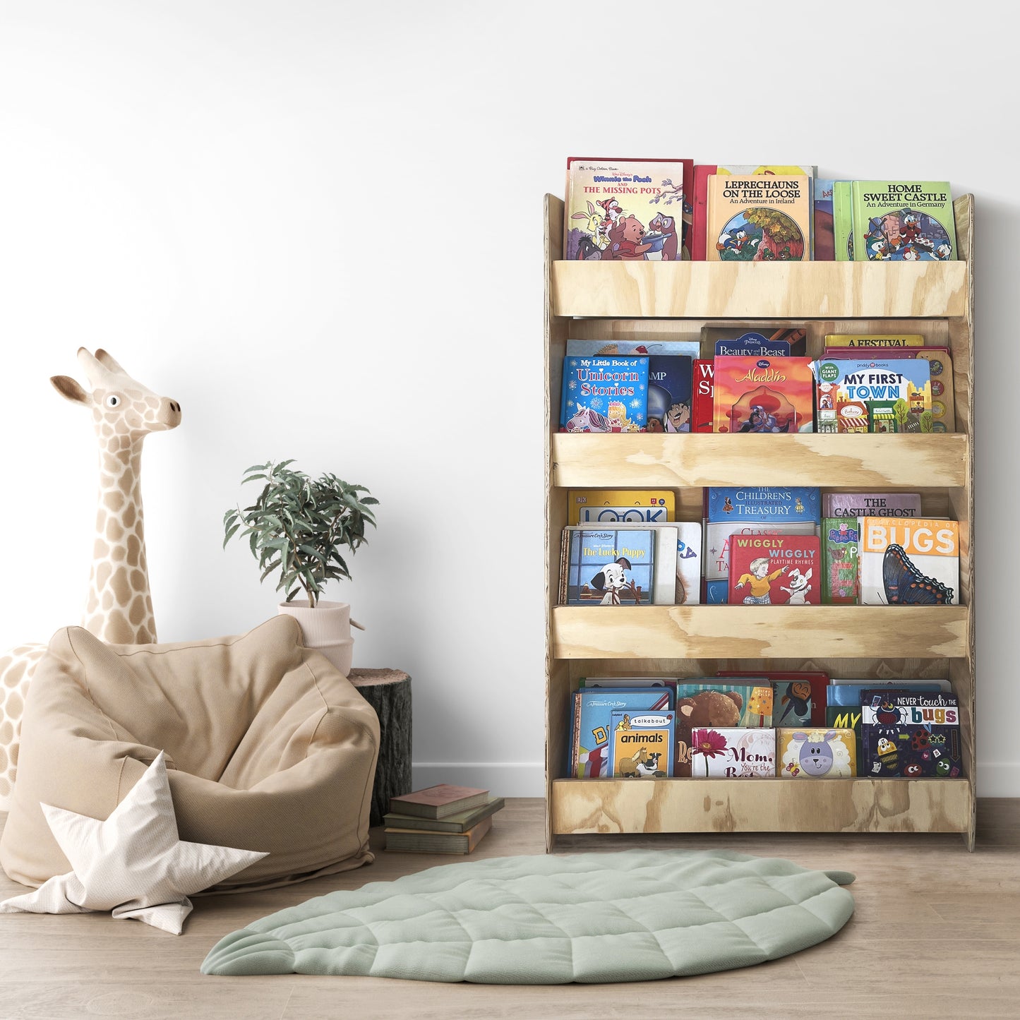 Large Montessori Standing Wall Bookshelf
