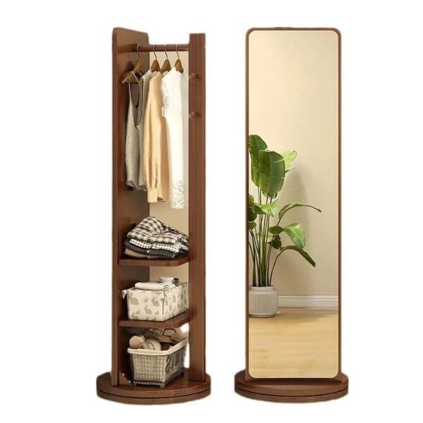 Rotating Mirror Storage Rack